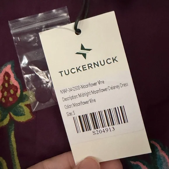 Tuckernuck Midnight Moonflower Delaney Dress Floral Purple Collared Midi Small - Picture 10 of 15